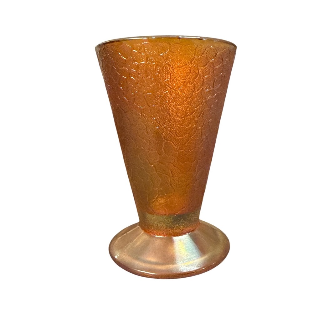 Carnival‎ Glass Vase Home Decor Jeannette Marigold Tree Bark Iridescent